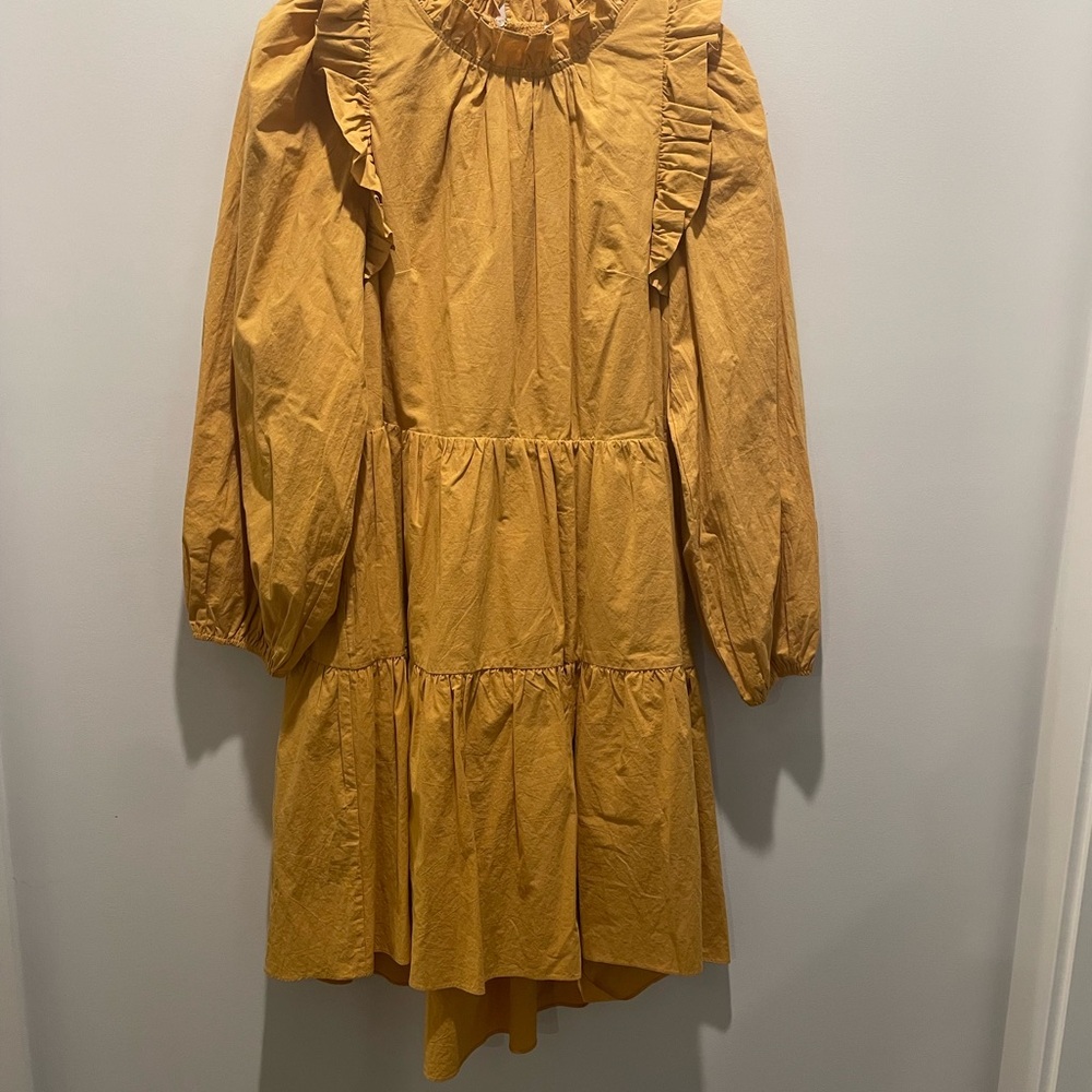 Moodie Women’s Tiered Ruffle Long Sleeve Cottage Core Boho Western Dress Size M